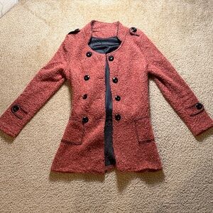 Women's Red Double-Breasted Coat